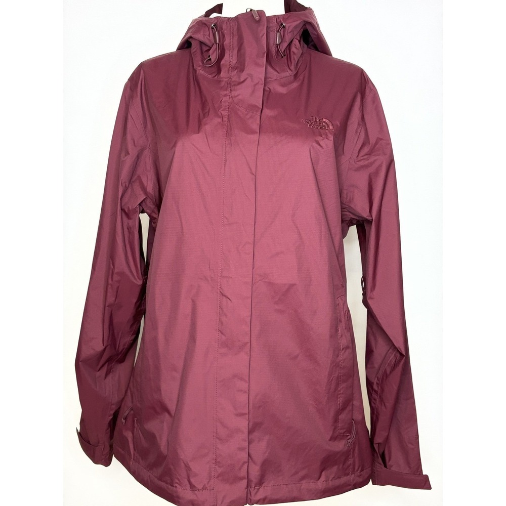 The North Face DryVent Rain Jacket Womens XL Burgundy Maroon Hooded Shell Coat - Picture 2 of 10